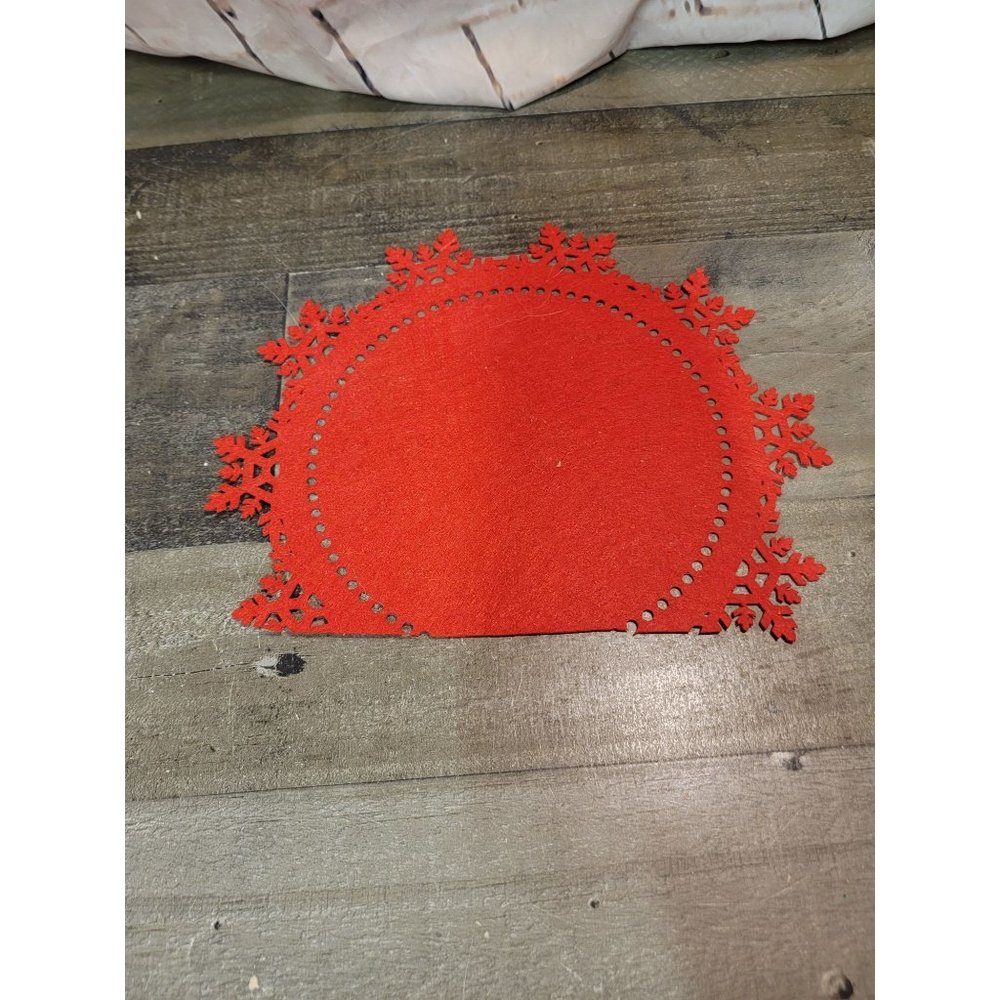 Felt table red‎ snowflake table decor xmas